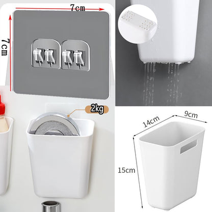 4 Piece Kitchen Cabinet Door Storage Box,Self Adhesive Wall Mounted Storage Box,Wardrobe/Bathroom/Refrigerator Small Items Organizer