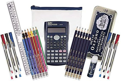 Oxford Complete Back to School Stationery Set - Comprehensive  Oxford School Supplies Set Including Maths Set, Pens, Ruler, Scientific Calculator & More - Ideal for High School or College