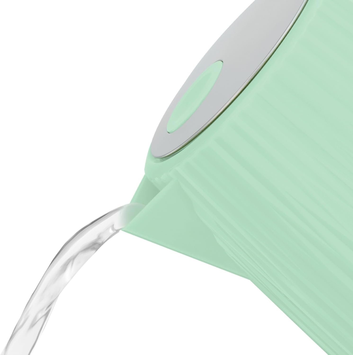 Russell Hobbs Electric Kettle (Hot Water, Tea or Coffee, 1.7L, Push to Open Lid, Perfect Pour Spout, Removable Washable Filter, Illuminated Switch, Chrome Accents, Pistachio, 3000W) Eden 27364