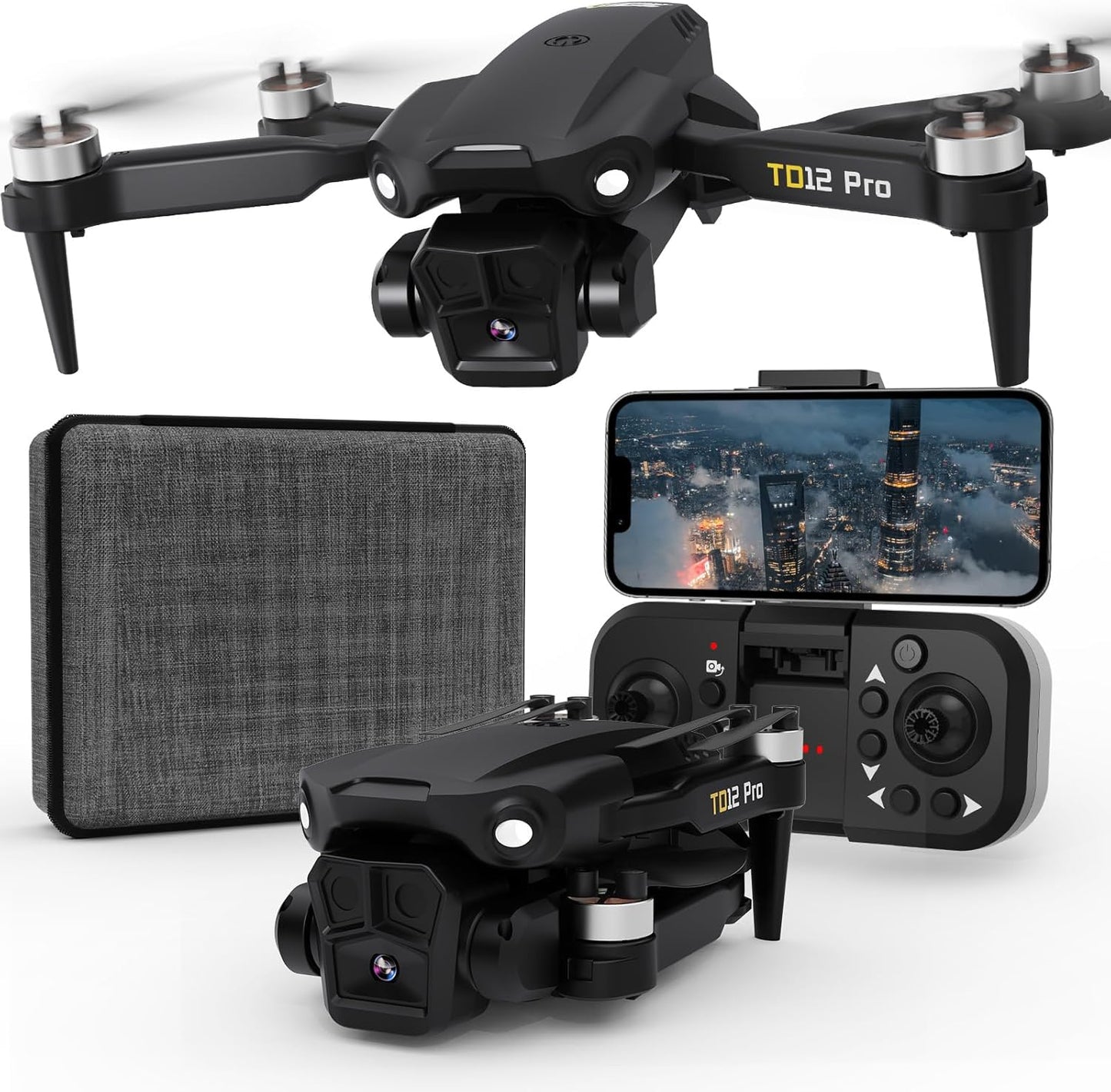 Drone for Beginners, Drone with Camera 4K Foldable Mini Drones with Optical Flow Positioning, Headless Mode, One-Key Takeoff/Landing, Brushless Motor Drones for Adults, TD12PRO