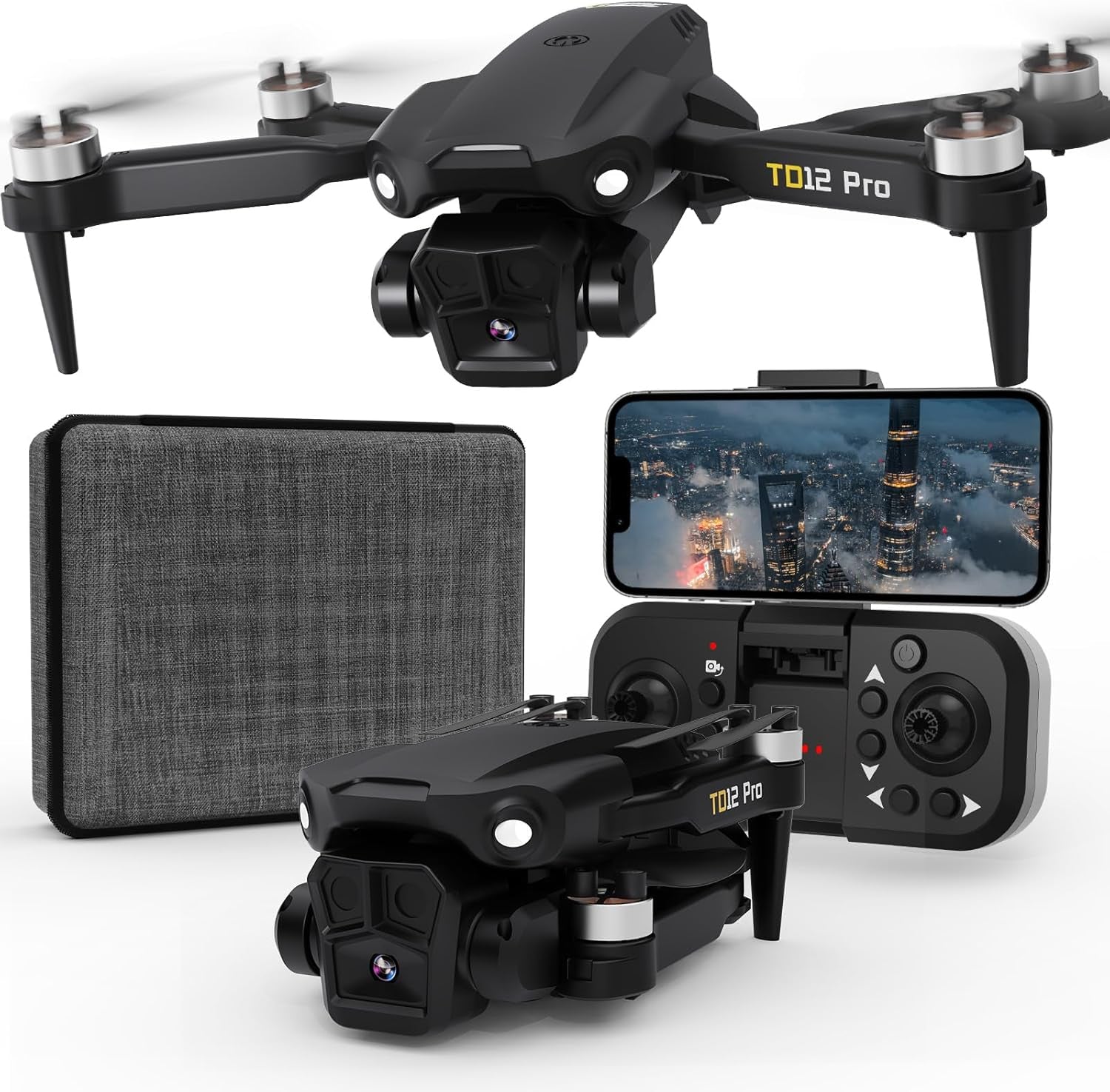 Drone for Beginners, Drone with Camera 4K Foldable Mini Drones with Optical Flow Positioning, Headless Mode, One-Key Takeoff/Landing, Brushless Motor Drones for Adults, TD12PRO