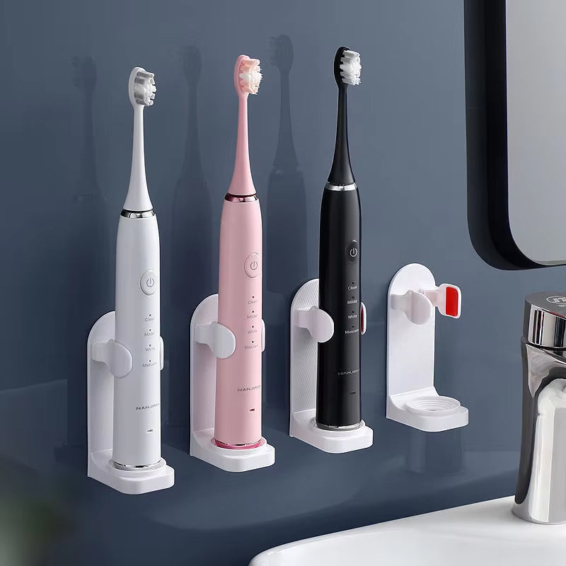 Adjustable Non-Slip Silicone Toothbrush Holder for Electric Toothbrushes - Wall-Mounted and Space-Saving Design