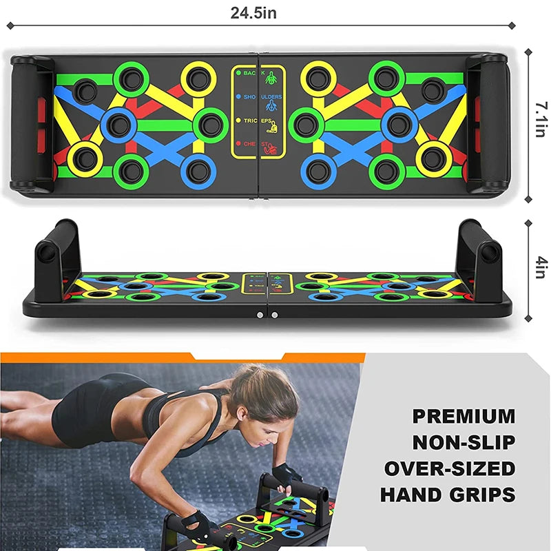 Adjustable Multi-Functional Folding Push-Up Board for Comprehensive Chest, Abdomen, and Back Muscle Training