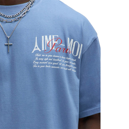 Aime Forever Oversized Short Sleeve Tee Slate Blue