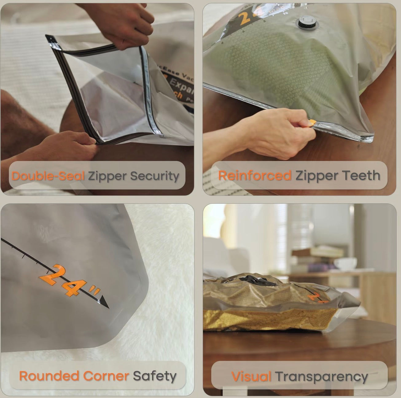 Vacbird Vacuum Compression Storage Bags with Rechargeable Electric Pump