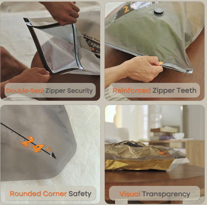 Vacbird Vacuum Compression Storage Bags with Rechargeable Electric Pump