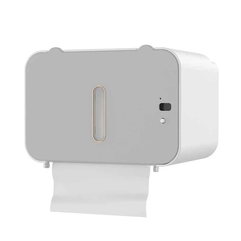 Innovative Wall-Mounted Induction Toilet Paper Holder with Integrated Shelf - Automatic Dispenser for Effortless Bathroom Convenience