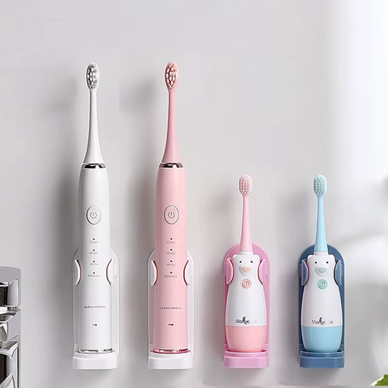 Adjustable Non-Slip Silicone Toothbrush Holder for Electric Toothbrushes - Wall-Mounted and Space-Saving Design