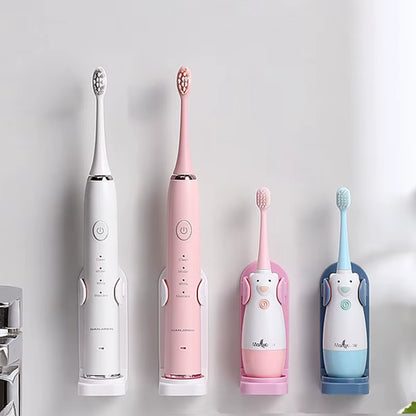 Adjustable Non-Slip Silicone Toothbrush Holder for Electric Toothbrushes - Wall-Mounted and Space-Saving Design