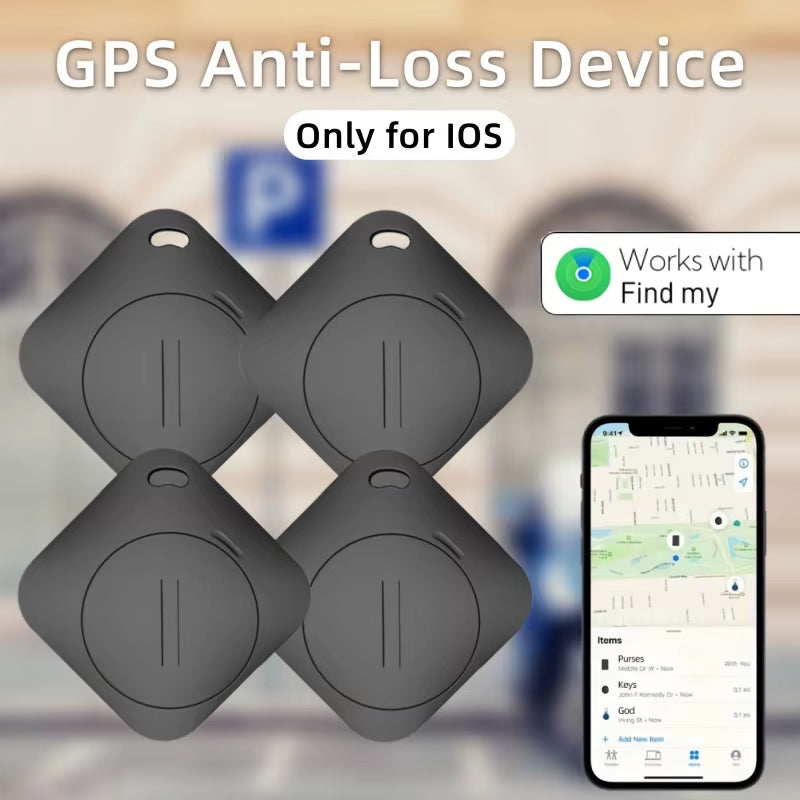 4-Pack Smart GPS Trackers - MFI Certified Anti-Lost Devices Compatible with Apple Find My App for Tracking Car Keys, Pets, and Children