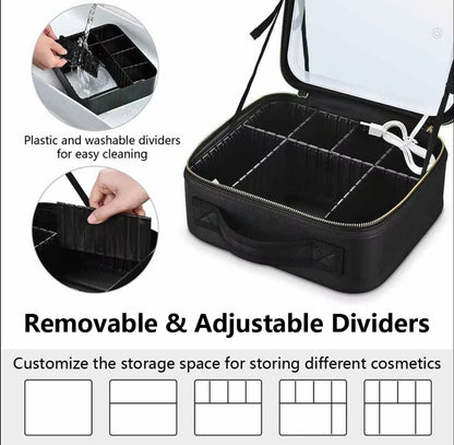 GORISGARMO Travel Makeup Bag with LED Mirror