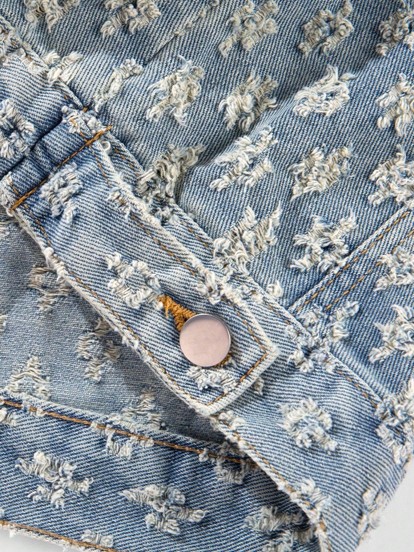 Men'S Retro Streetwear Fashion American Style Floral Print Denim Jacket, & Niche