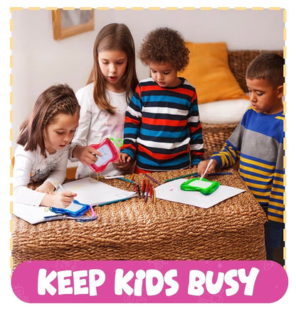 12 Pack Mini Magnetic Drawing Boards for Kids with Keychain Clips