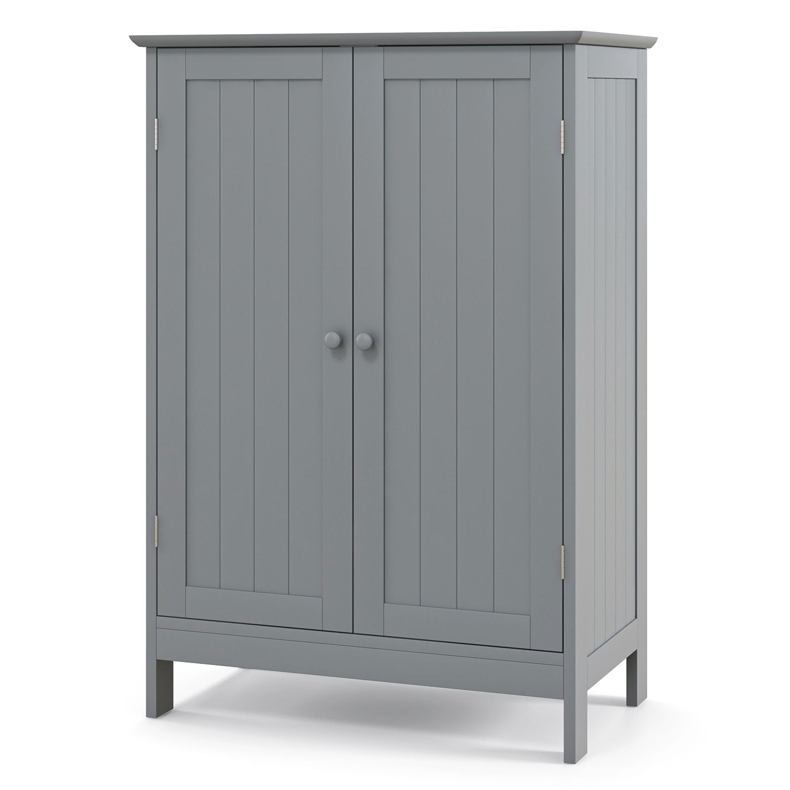 Double Door Bathroom Floor Cabinet with Adjustable Shelving