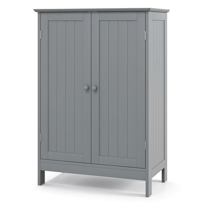 Double Door Bathroom Floor Cabinet with Adjustable Shelving