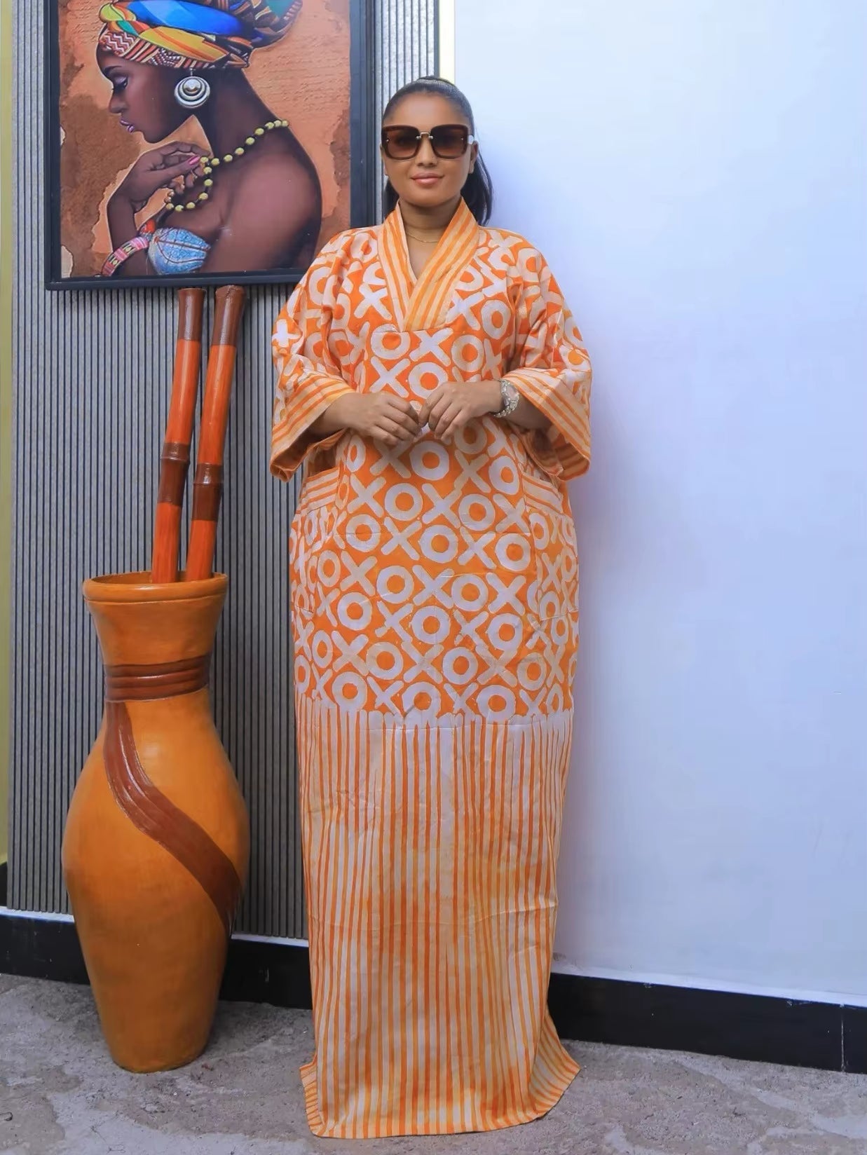 African plus Size Dresses for Women 2025 Spring Autumn African V-Neck Half Sleeve Wedding Party Evening Long Dress Robes Gowns