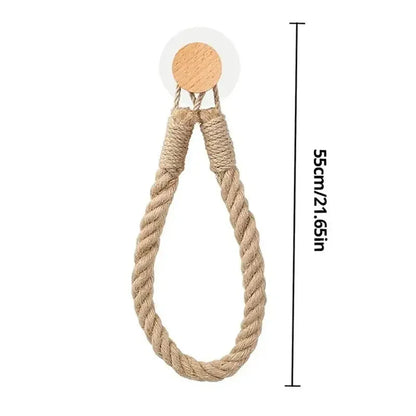 Toilet Roll Paper Holders Retro Hemp Rope Punchless Wall Mounted Rack Washroom Decor Tissue Holder Bathroom Storage Accessories