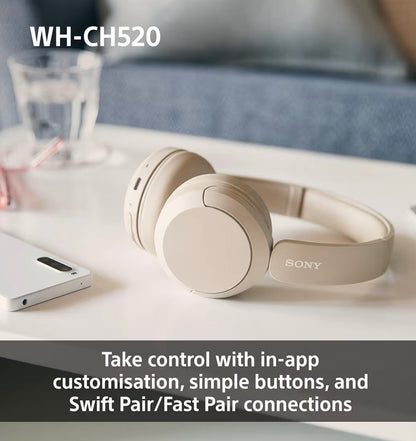 Sony WH-CH520 Wireless Bluetooth On-Ear Headphones 50 Hour Battery Black