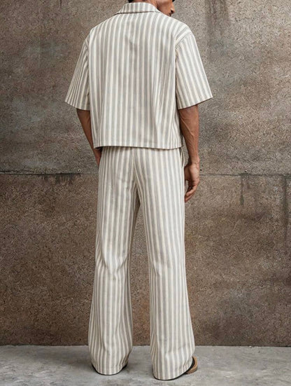 Men’s 2 Piece Striped Summer Outfit Set