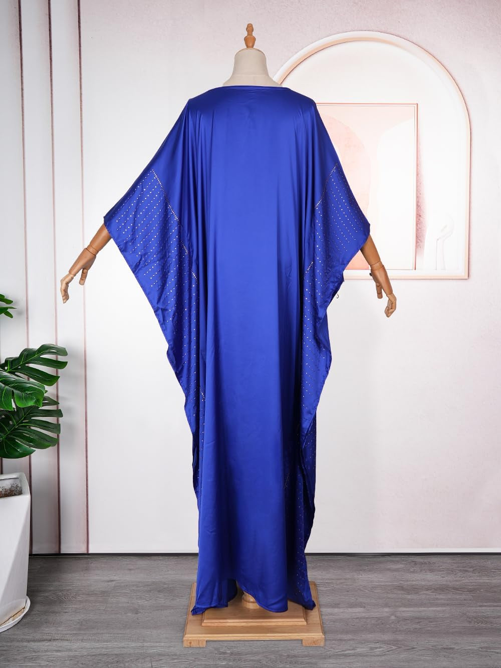 African Dresses for Women Fashion Beading Rhinestone Kaftan Maxi Dress