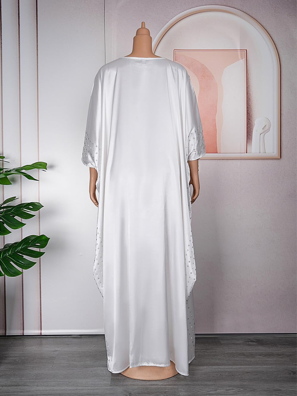 African Dresses for Women Fashion Beading Rhinestone Kaftan Maxi Dress