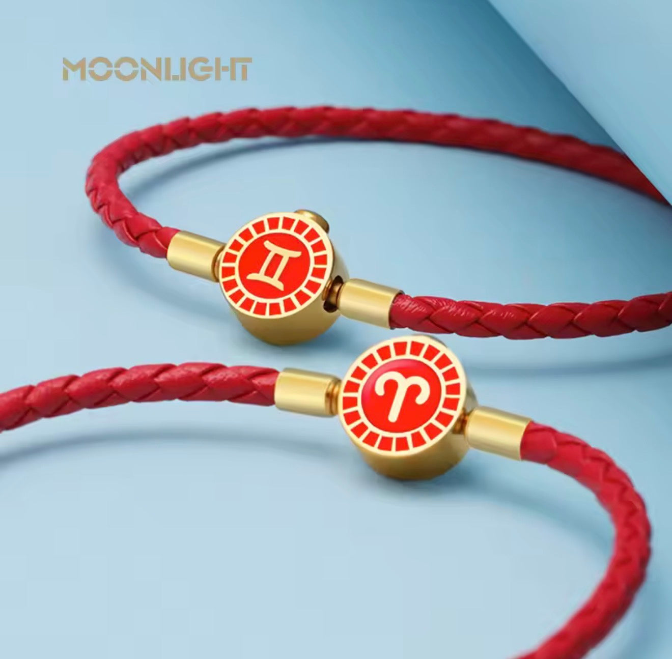 MOONLIGHT 12 Constellation Charm Bracelet Braided Leather Bracelet Leo Aries Gemini Taurus Libra Couple Accessories Jewelry Gift