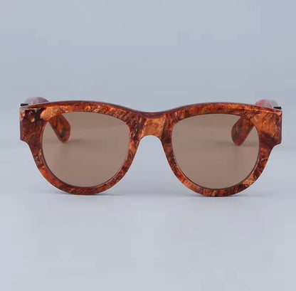JMM ROLLINGSUN Thick Italy Acetate Sunglasses Handmade Japan Style Designer Brand Uv400 Round High Quality Eyeglasses with Case