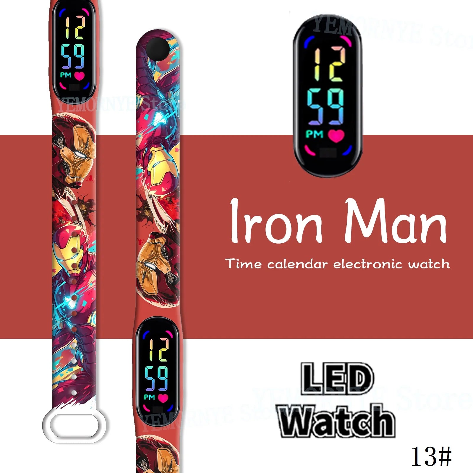 Disney Spider Man Children'S Cartoon Anime Character Luminous Bracelet Watch LED Touch Waterproof Clock Sports Gifts Christmas H
