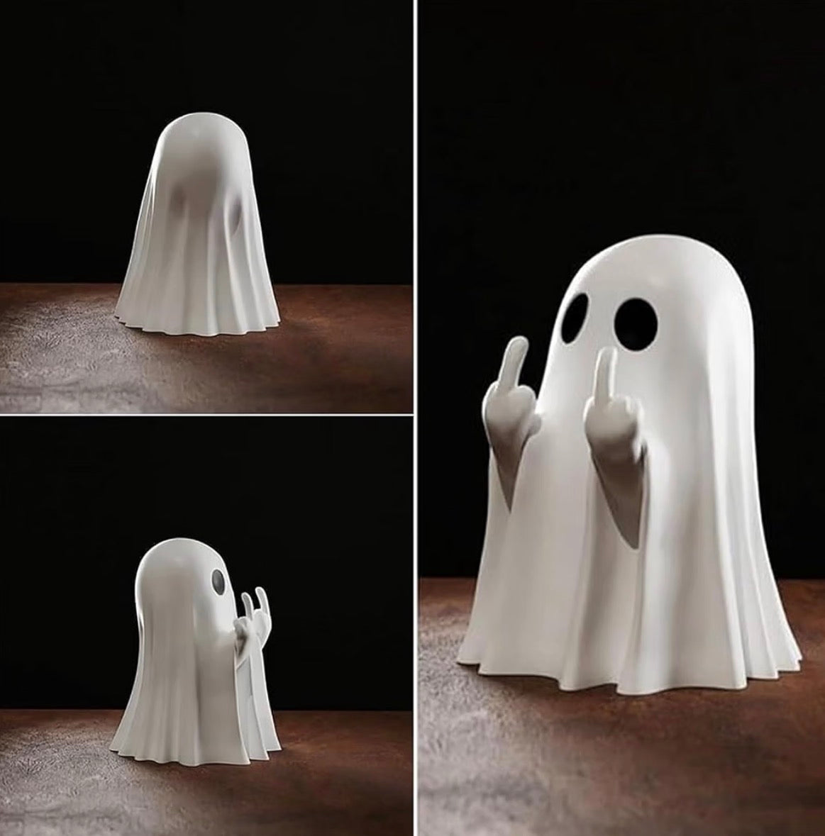 2-Piece Funny Middle Finger Ghost Halloween Decorations