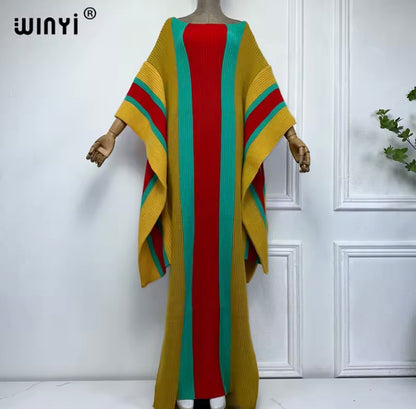 WINYI Women’s Winter Knitted Elastic Maxi Long Dress Caftan