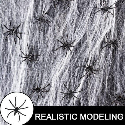 Jsdoin Halloween Spider Web Decoration 60g | 30 Fake Spiders Included