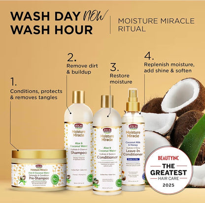 African Pride Moisture Miracle Pre-Shampoo 12 oz | Aloe & Coconut Water