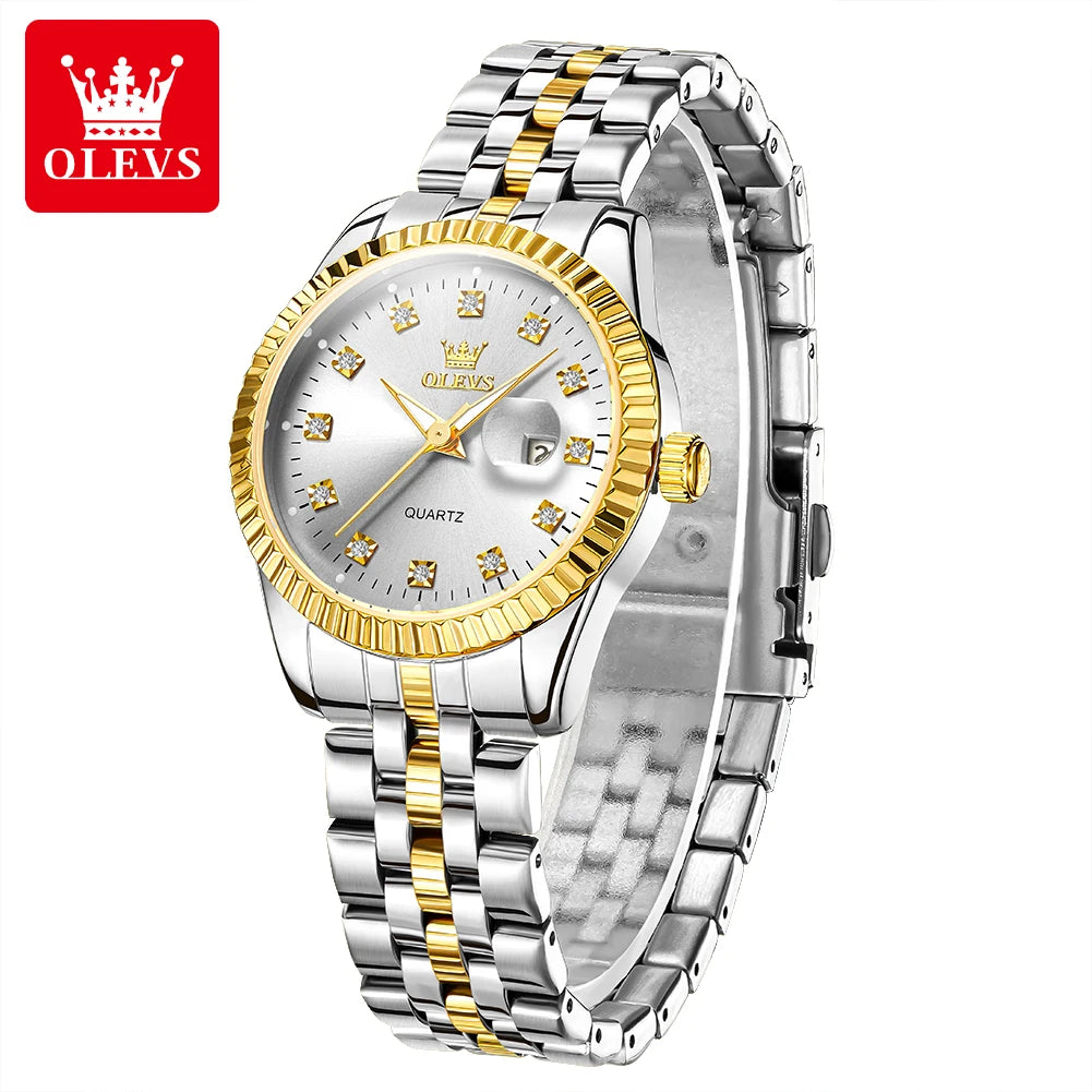 5526 Classic Luxury Women'S Quartz Wristwatch Stainless Steel Waterproof Auto Date Diamond Scale Original Women'S Watches