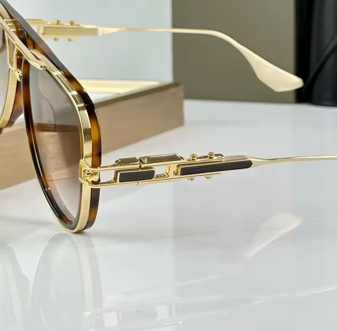 Classical Designer GRAND-DECADE Sunglasses for Men Women Alloy Gradient Top Quality Brand Design UV400 Optical Glasses with Case