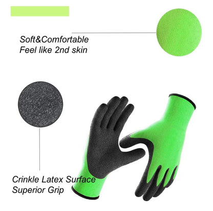 3 Pairs Gardening Gloves Superior Grip Durable Breathable Work Gloves