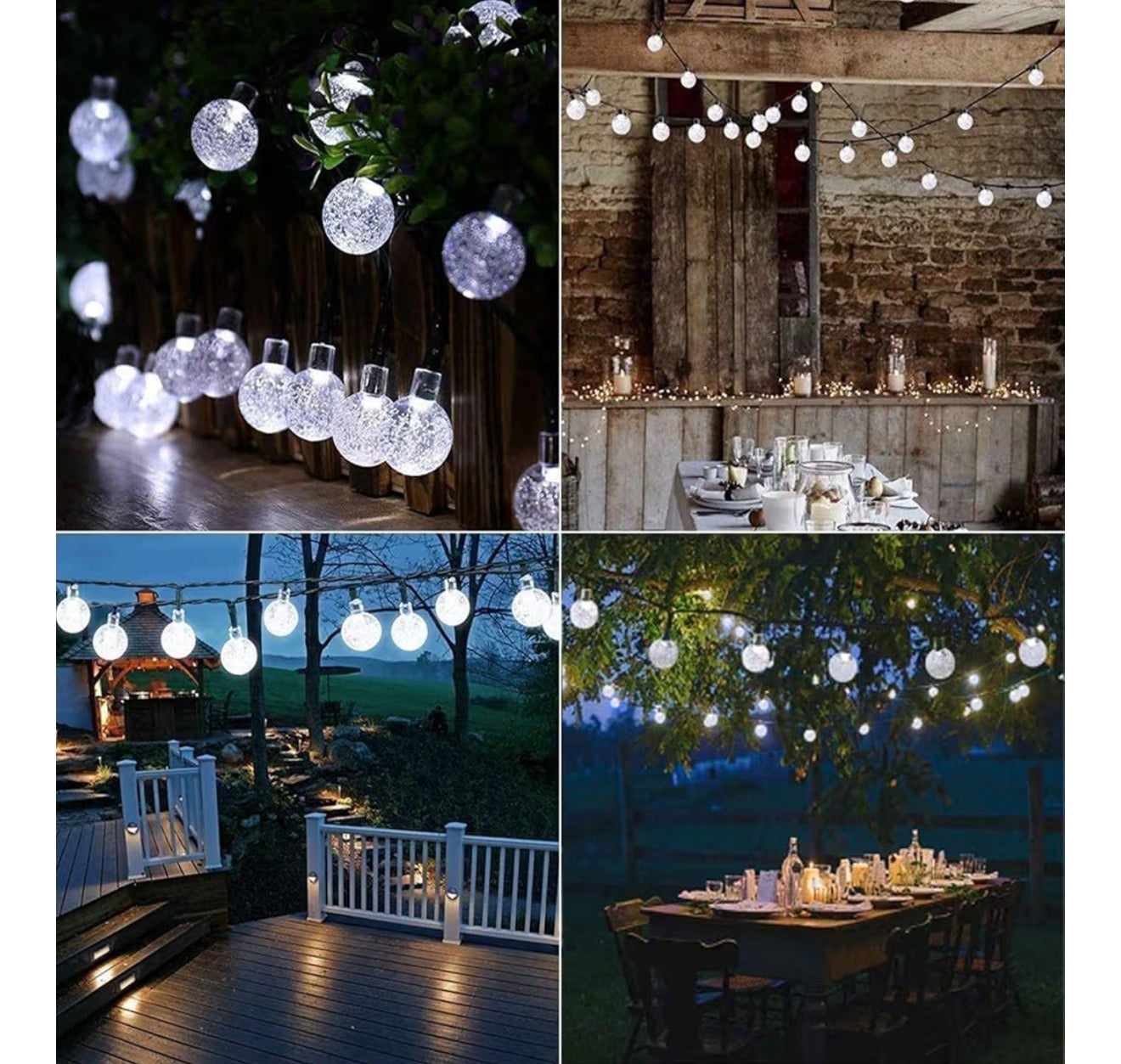 Solar Garden String Lights 100 LED Crystal Ball Fairy Lights 17m