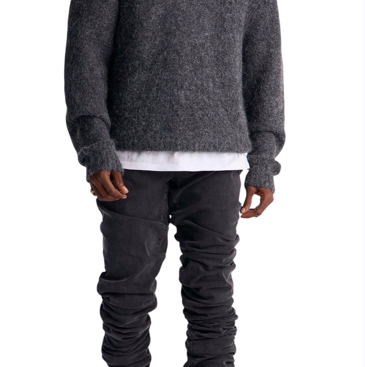 Ultra Stacked Skinny Flare On Scene Jean Black Wash