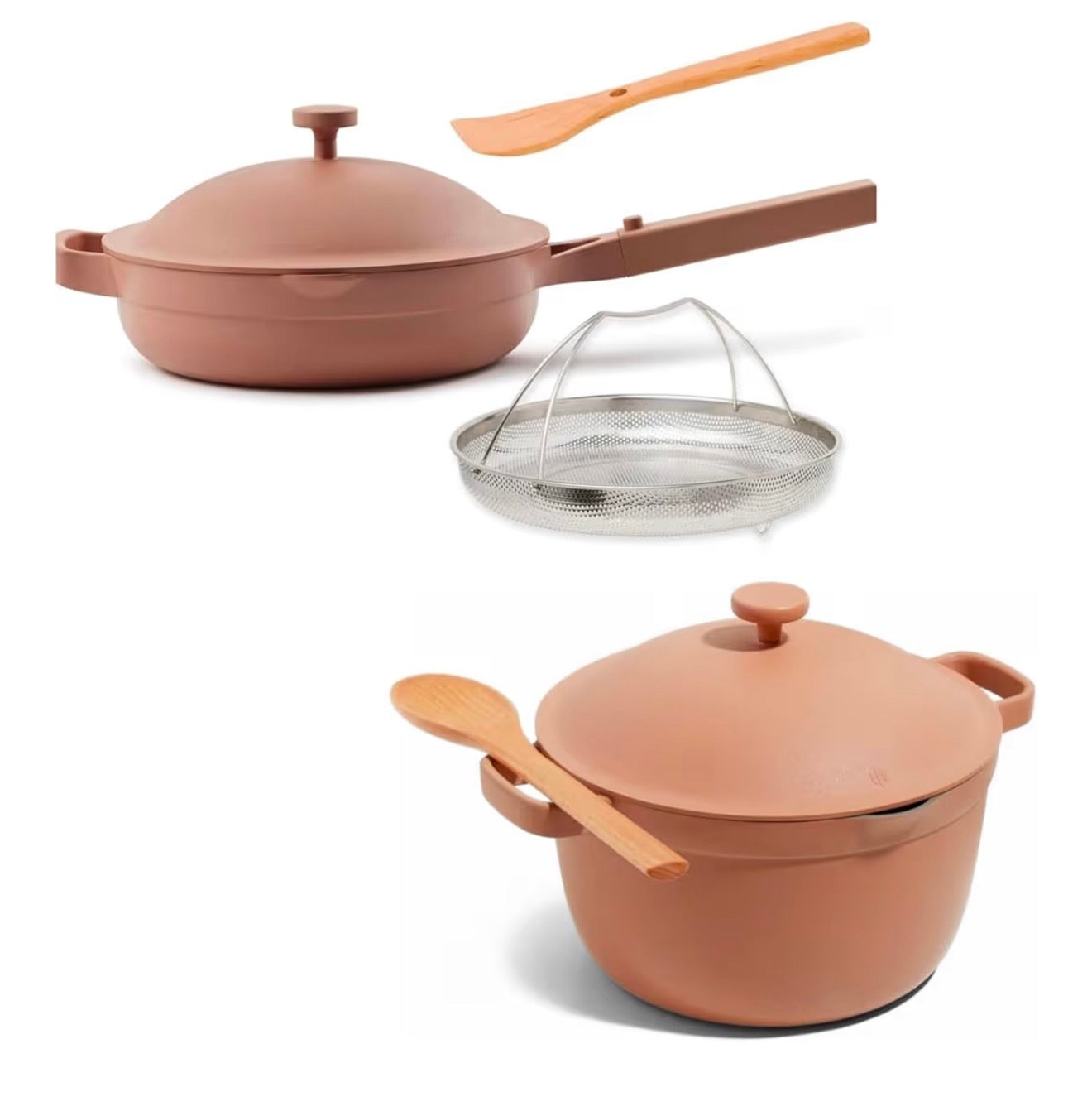 Our Place Cookware Duo - 7-Piece Set Including The Always Pan, Perfect Pot and Spatulas | Multifunctional, Toxin-Free Nonstick | Heat Safe up to 450°F | Oven, Stove, Induction Compatible | Blue Salt