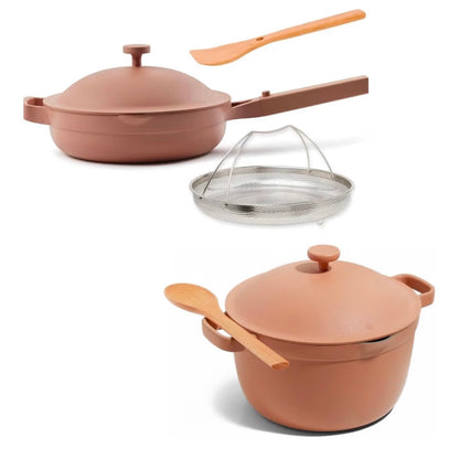 Our Place Cookware Duo - 7-Piece Set Including The Always Pan, Perfect Pot and Spatulas | Multifunctional, Toxin-Free Nonstick | Heat Safe up to 450°F | Oven, Stove, Induction Compatible | Blue Salt