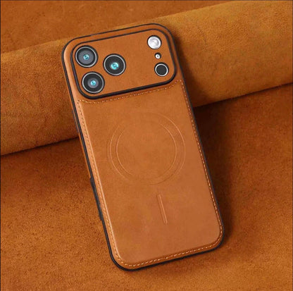 Premium Vegan Leather Case for iPhone 17 Pro Max and iPhone 13 to 17 Series