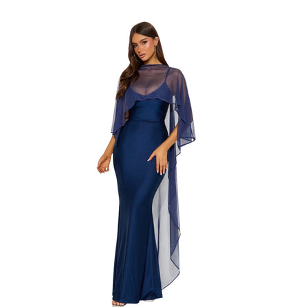 Staying True Satin Maxi Dress Navy