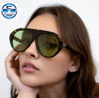 New Fashion Large Frame Sunglasses Female Designer Brand Acetate Outdoor Handmade UV400 Men's Driving Travel Sunglasses 145mm