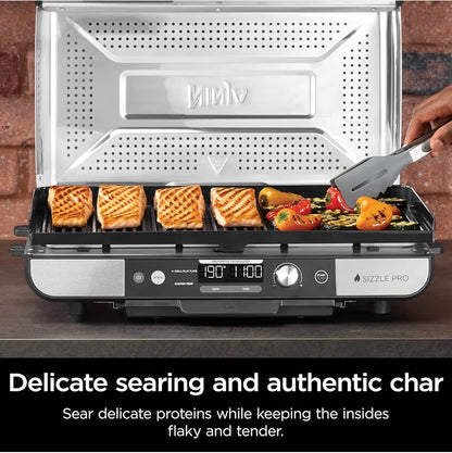 Ninja Sizzle Pro XL Indoor Grill & Flat Plate GX101UK Silver Black