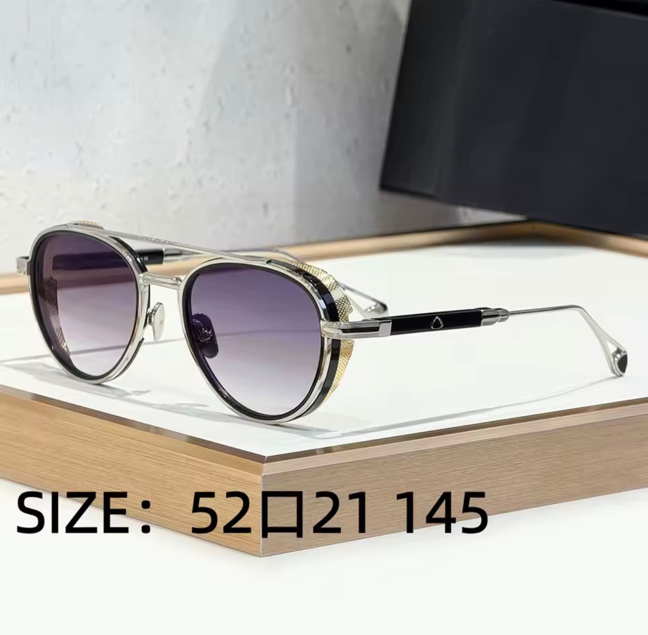 MAYB-PADKYLOB Luxury Round Metal Sunglasses