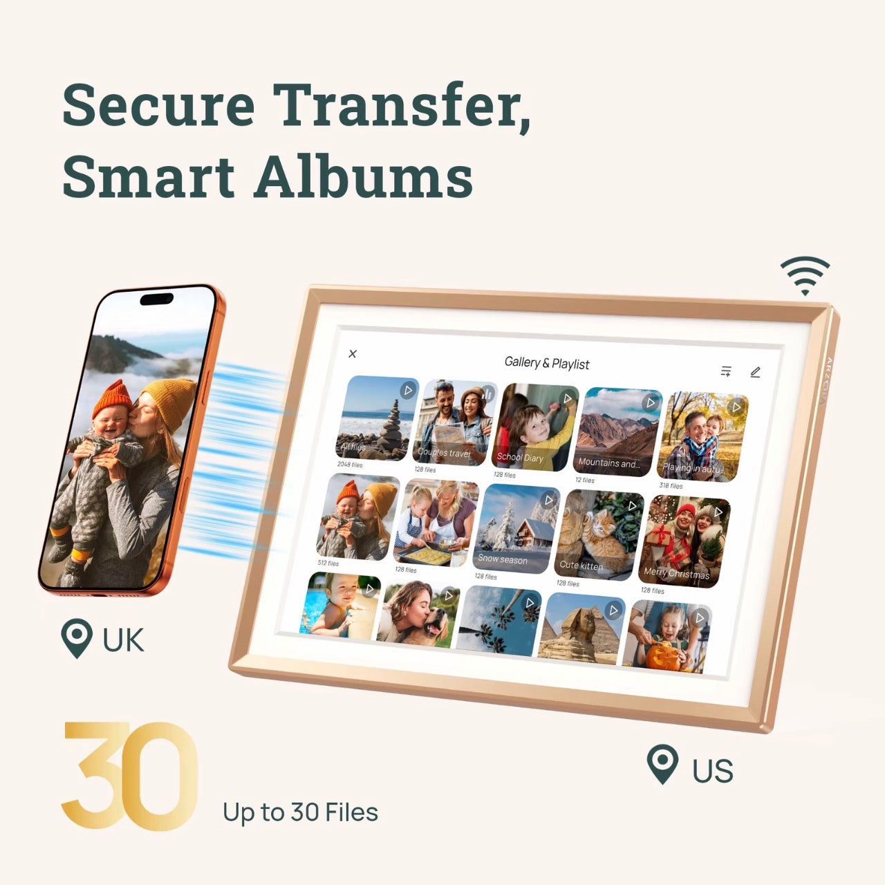 ARZOPA WiFi Touchscreen Digital Photo Frame 10.1”&14”