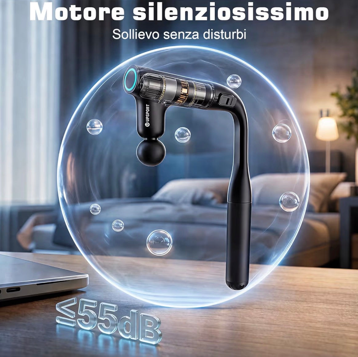 20” Long Handle Back Massage Gun Deep Tissue Percussion Massager