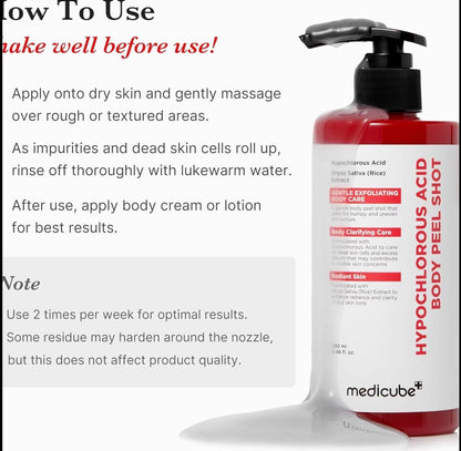 medicube Body Peel Shot Exfoliating Serum with Rice Extract & Panthenol