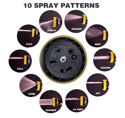Expandable Garden Hose with Solid Brass Fittings & 10 Function Spray Gun