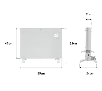Devola Wifi Enabled Smart Electric Glass Panel Heater 1500W | Wall Mounted Radiator & Free Standing Low Energy Heater, Works With Alexa | Lot 20 complaint, DVPW1500G