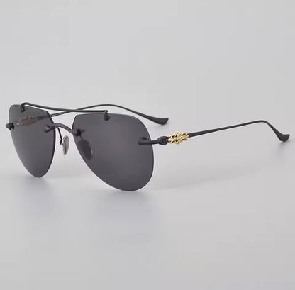 Luxury Men's Women's Fashion Pilot Optical Prescription Frameless Design Brand Glasses Outdoor Driving Vacation Sunglasses